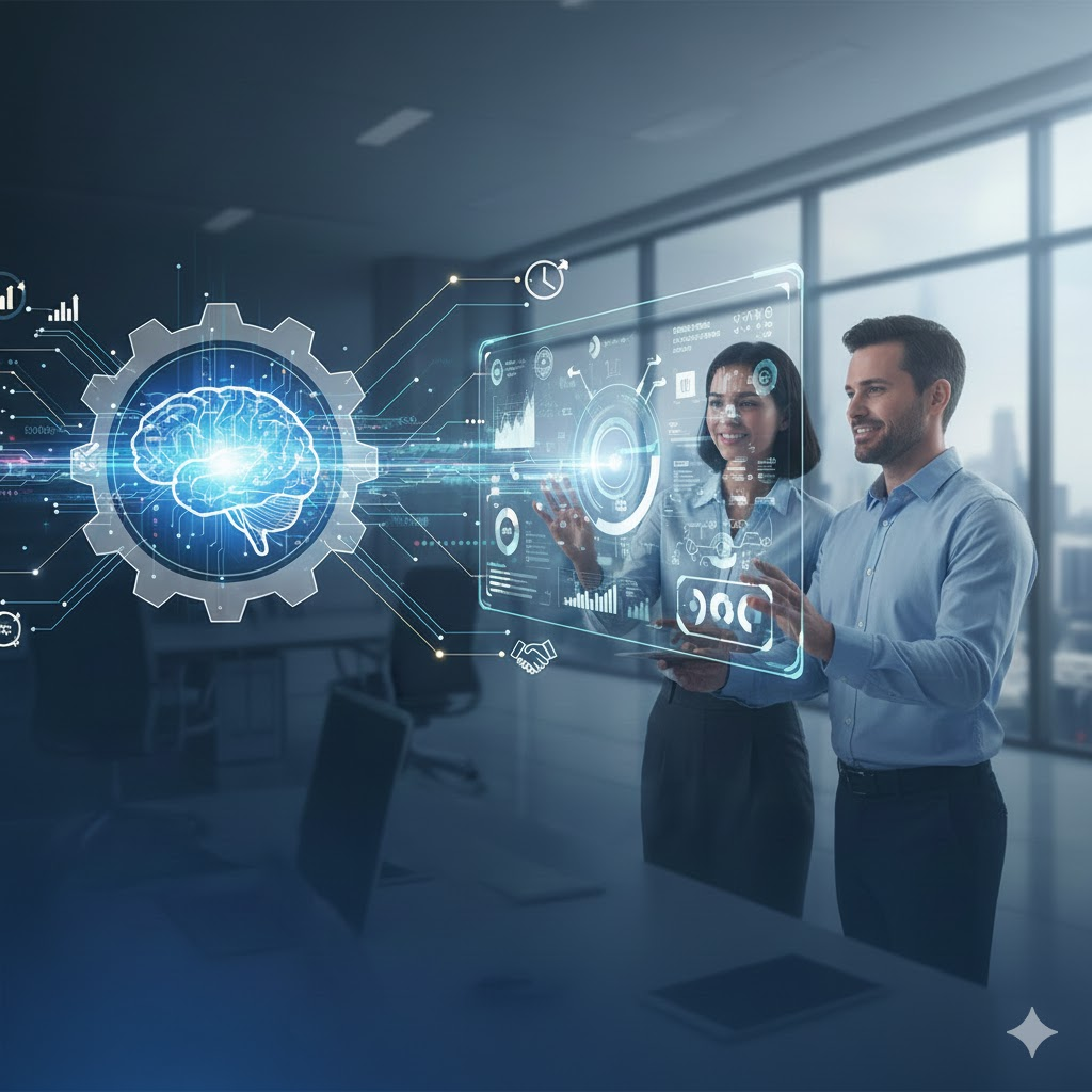 AI workflow automation - team analyzing data with artificial intelligence